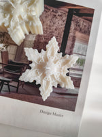 bougies flocon de neige sculptées en cire de soja naturelles. bougies artisanales, fabriquées en France à Lyon