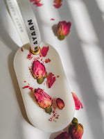 palet botanique parfumé musc rose. Désodorisant garde robe placard et tiroir. palet parfumé botanique fleur de rose . MUSC parfum musqué, poudré et doux. desodorisant garde robe et parfum de maison. fondnat parfumé d'interieur. fondant pour bruleur